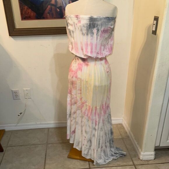 STORIA Cotton Off-Shoulder Tie-Dye Dress Size Small - Picture 9 of 12
